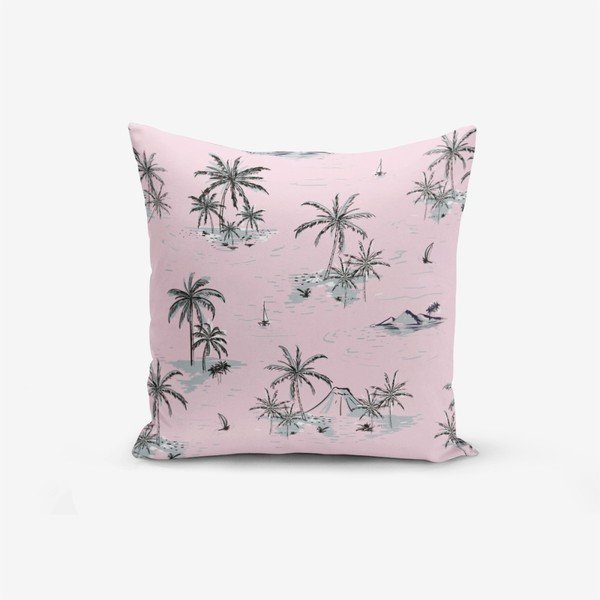 Copricuscino rosa Palm Adası, 45 x 45 cm - Minimalist Cushion Covers