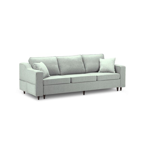 Divano letto a tre posti verde chiaro con contenitore Narcisse - Mazzini Sofas