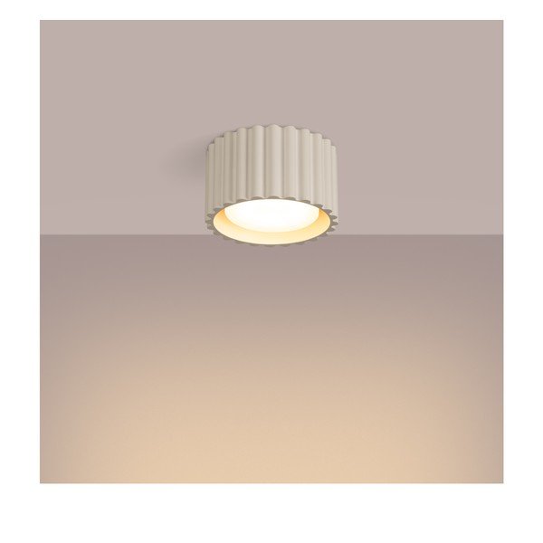 Faretto beige in metallo ø 10 cm Zora – Sollux-image-4
