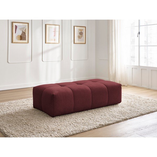 Poggiapiedi burgundy con rivestimento in ciniglia Everest – Bobochic Paris-image-1
