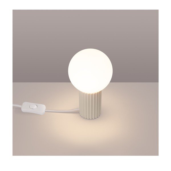Lampada da tavolo color crema con paralume in vetro (altezza totale 19 cm) Orbital – Sollux-image-1