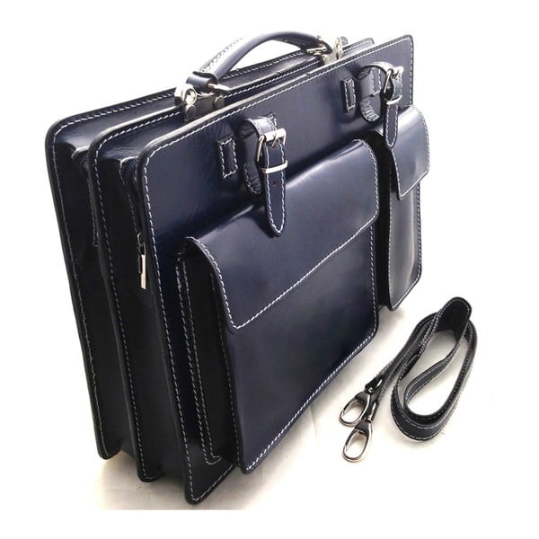 Borsa Gaia in pelle blu - Chicca Borse-image-2