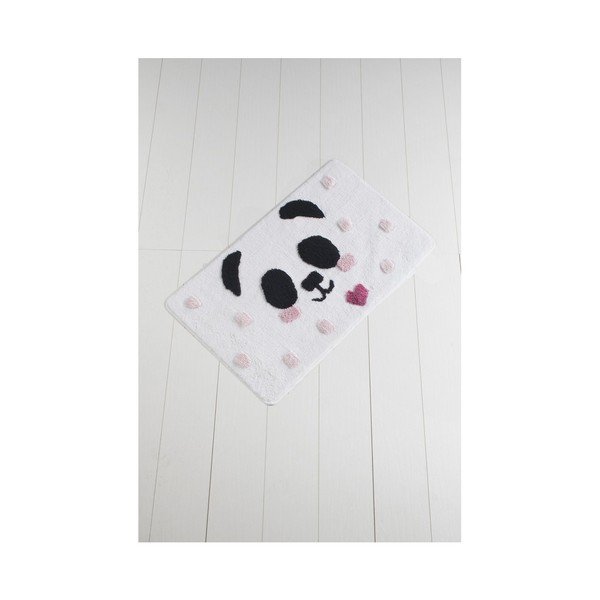 Tappeto da bagno bianco e nero Crasso Panda, 100 x 60 cm - Foutastic