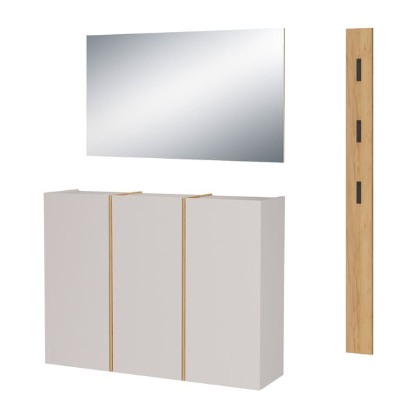 Set di mobili da ingresso color crema/di colore naturale 168x200x37 cm Libbiano – Germania