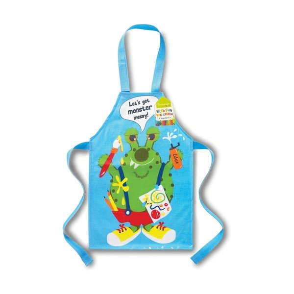 Grembiule da bambino in cotone blu Monster - Cooksmart ®-image-1