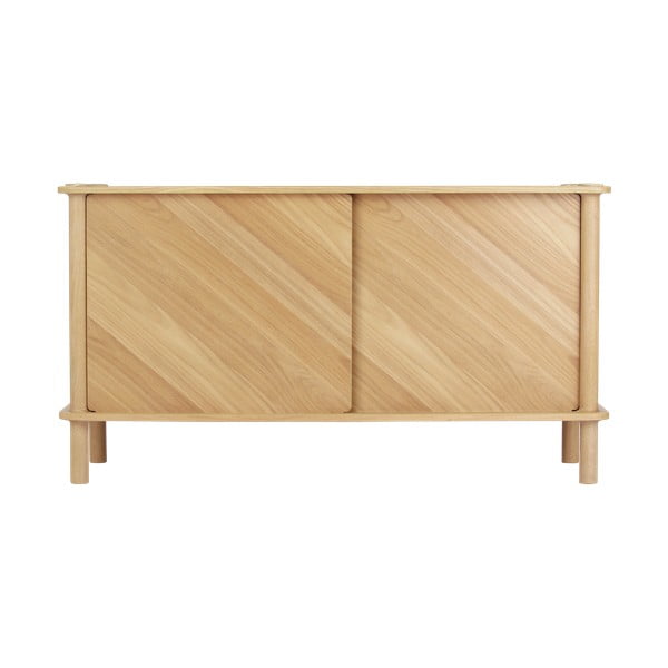 Cassettiera di colore naturale in rovere massiccio con ante scorrevoli 135x73,5x48 cm Italic – UMAGE-image-3