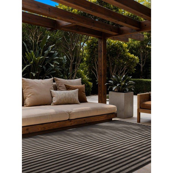 Tappeto da interno/esterno nero/color crema 160x230 cm Haringey Linley – Ted Baker-image-1