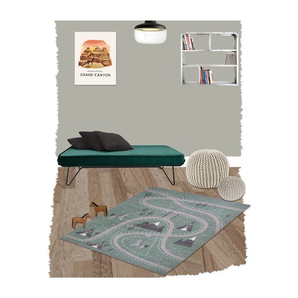 Tappeto per bambini stampato a mano , 100 x 140 cm Little Western - Nattiot-image-3