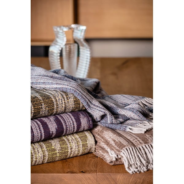 Plaid marrone con contenuto di cotone , 140 x 180 cm Zanzibar - Euromant-image-1