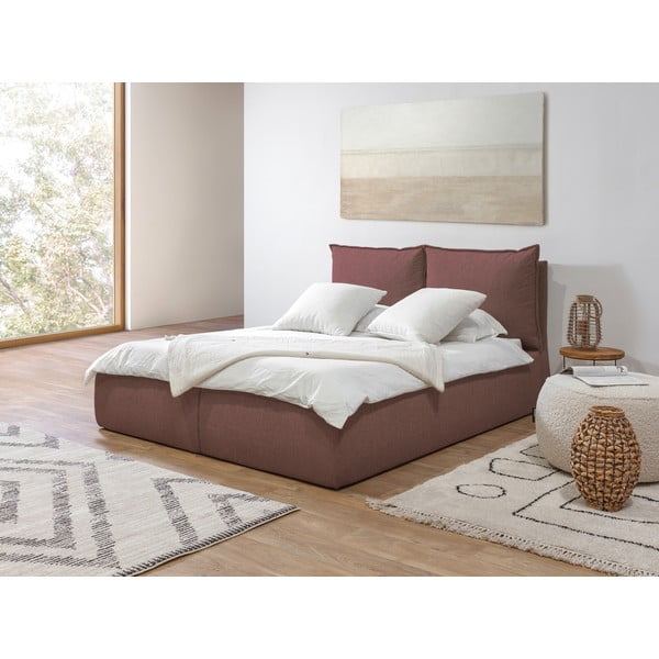 Letto matrimoniale rosa imbottito con spazio contenitivo con griglia inclusa 160x200 cm Garance – Bobochic Paris-image-4