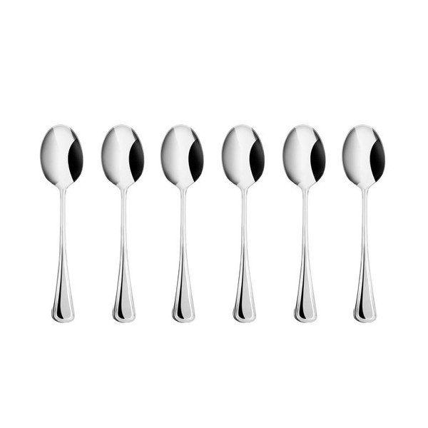 Set di cucchiaini da caffè argentato in acciaio inox 6 pz per 6 persone London – Kulig