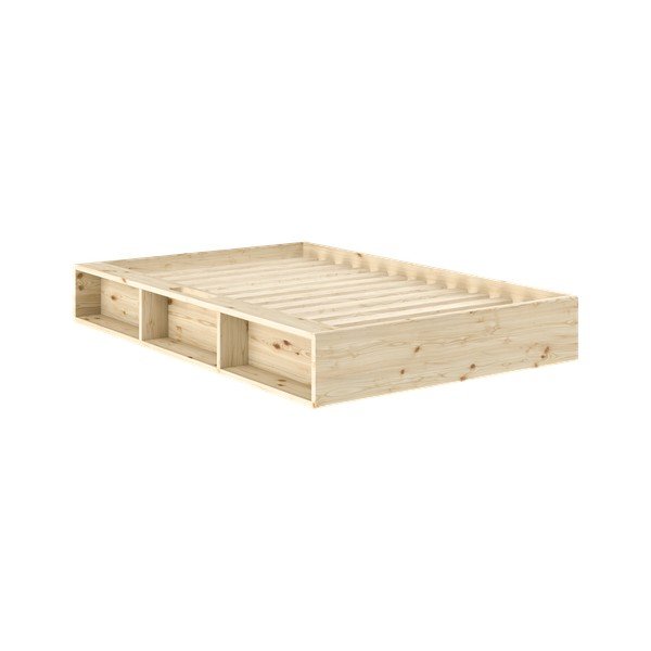Letto singolo colore naturale chiaro in pino massiccio senza testiera con rete inclusa 120x200 cm Ziggy – Karup