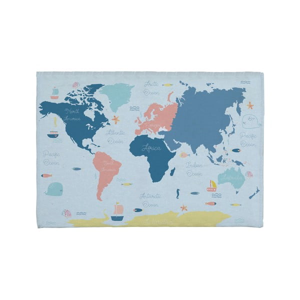 Tappeto da bagno in misto cotone, 40 x 60 cm Worldmap - Really Nice Things