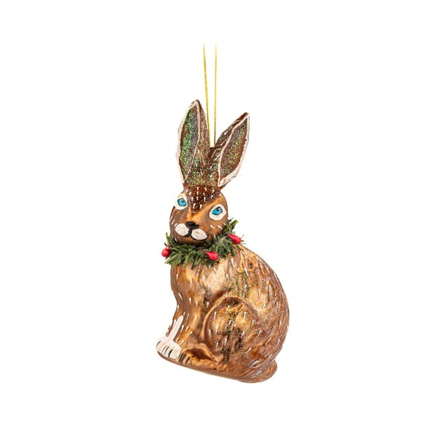 Decorazione per albero di natale in vetro fatta a mano 12,5 cm Festive Hare – Sass & Belle