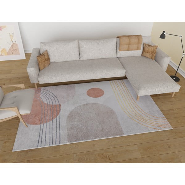 Tappeto lavabile in arancione e crema 120x160 cm - Vitaus-image-1
