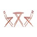 Set da pranzo da giardino color terracotta in acciaio per 2 persone Austin – Bizzotto