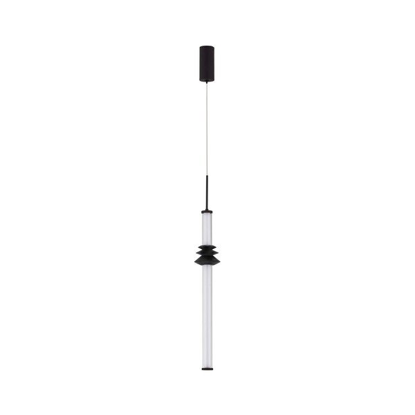 Lampadario LED nero opaco in ceramica con paralume in vetro acrilico con intensità regolabile ø 8 cm Stalactite – Nova Luce