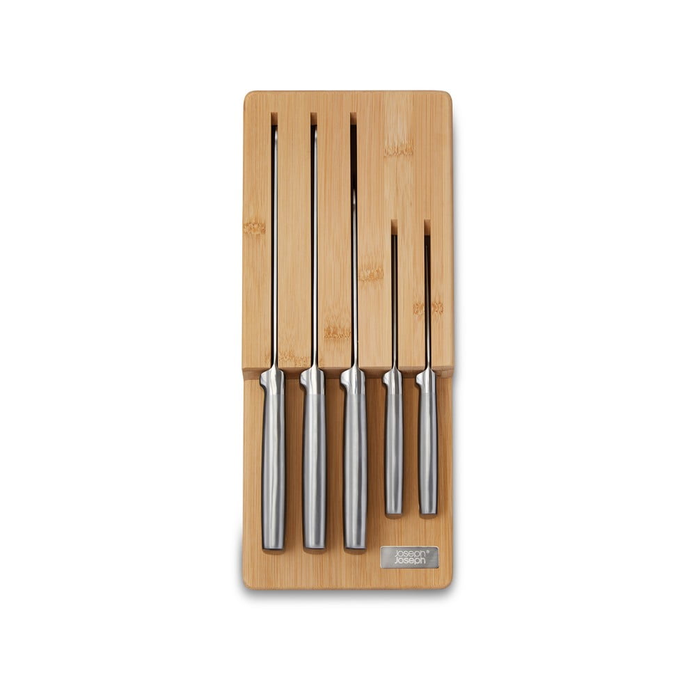 Set di coltelli con lama in acciaio inox e supporto 5 pz Elevate Bamboo – Joseph Joseph | Coltelli