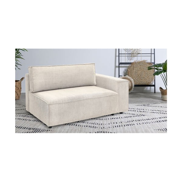 Modulo divano in velluto a coste color crema, angolo destro Nihad modular - Bobochic Paris-image-1