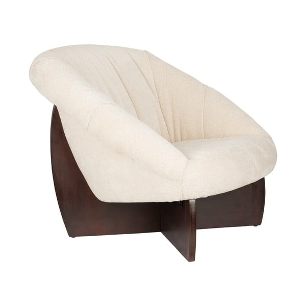 Poltrona beige con rivestimento in bouclé Emilius – Dutchbone