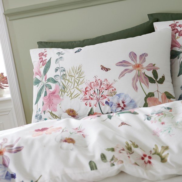 Biancheria da letto singola in cotone rosa e bianco 135x200 cm Exotic Garden - RHS-image-1