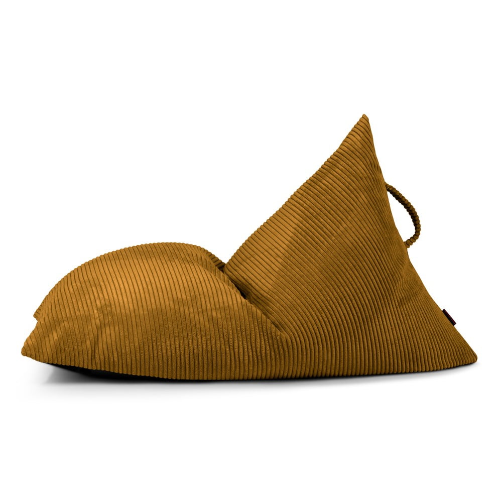 Pouf a sacco per bambini color senape con rivestimento in velluto a coste Razzy – SLOWDOWN | Pouf a sacco per bambini