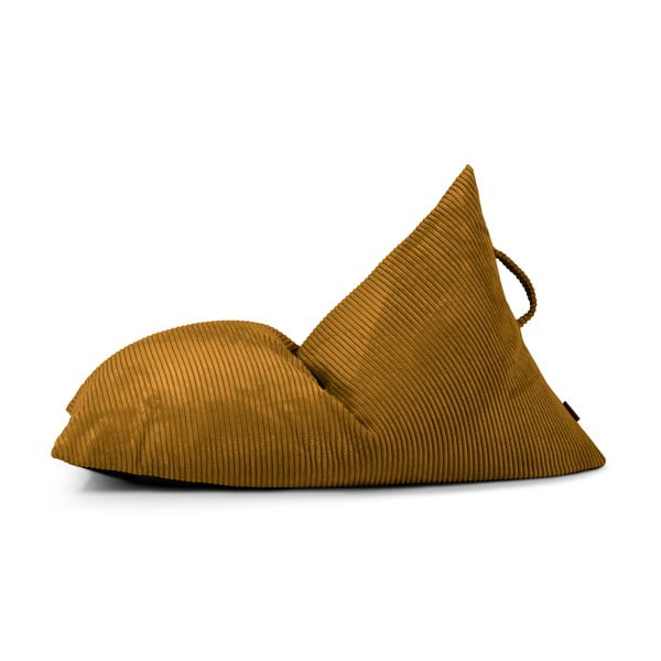 Pouf a sacco per bambini color senape con rivestimento in velluto a coste Razzy – SLOWDOWN