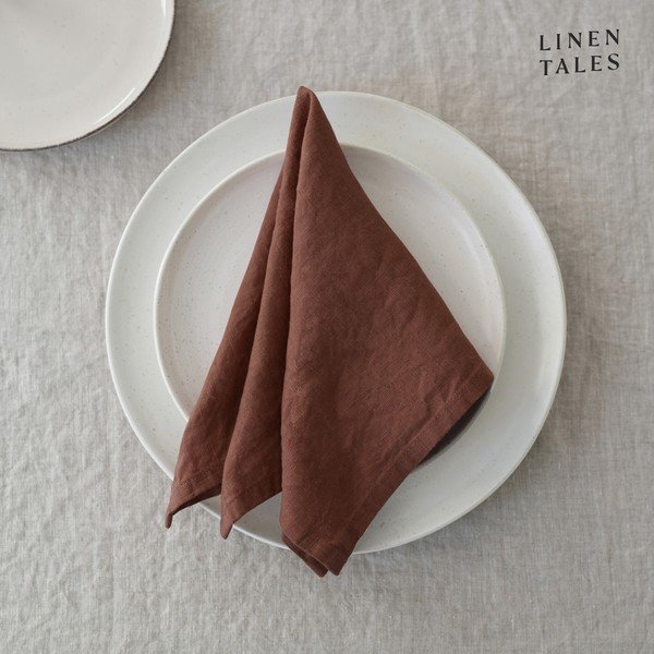 Set di tovaglioli in lino 2 pz 40x40 cm Chocolate – Linen Tales-image-1