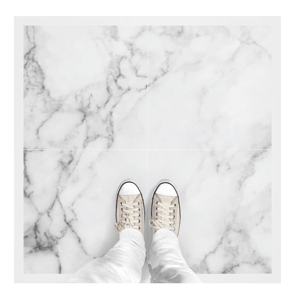 Sada 4 samolepek na zem Ambiance White Marble-image-2