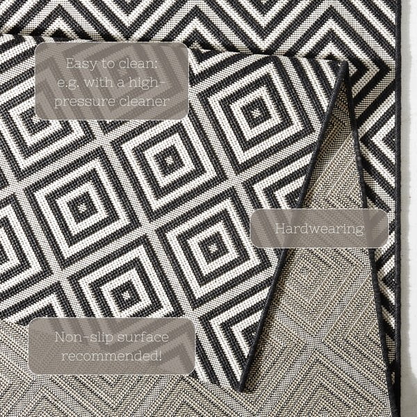Tappeto da esterno bianco e nero , 80 x 200 cm Karo - NORTHRUGS-image-2