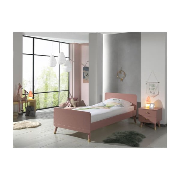 Letto per bambini in legno di pino rosa , 90 x 200 cm Billy - Vipack-image-2