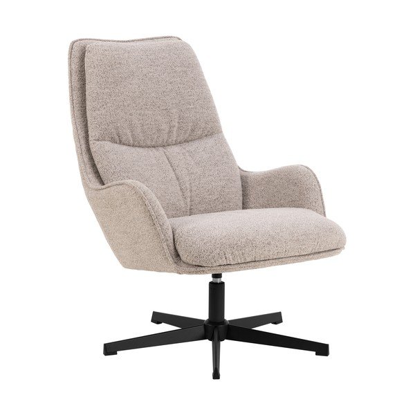 Poltrona beige girevole con rivestimento in bouclé Bosley – Actona