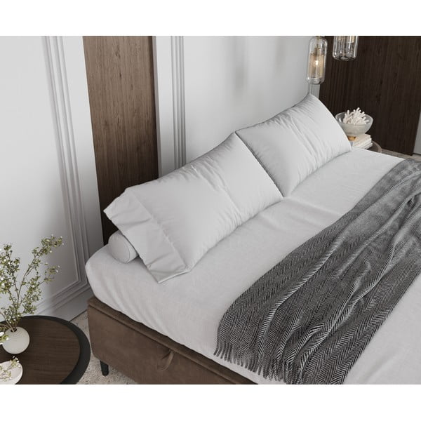 Letto matrimoniale imbottito beige con contenitore 140x200 cm Tate - Maison de Rêve-image-4