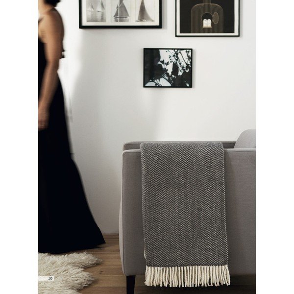 Plaid in laguna blu con cotone , 140 x 180 cm Skyline - Euromant-image-3