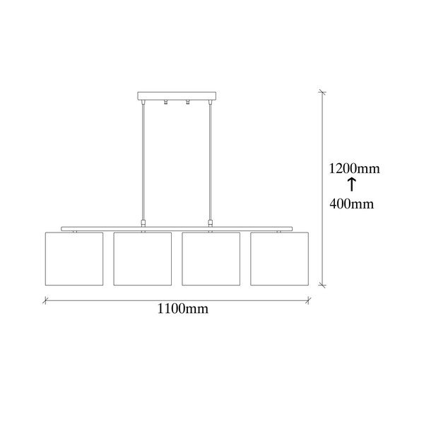 Lampadario nero con paralume in tessuto Baston – Opviq lights-image-2