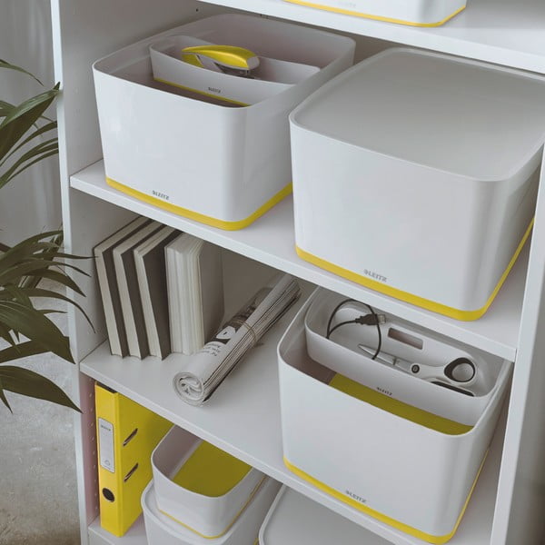 Scatola di plastica bianco-gialla con coperchio MyBox - Leitz-image-1