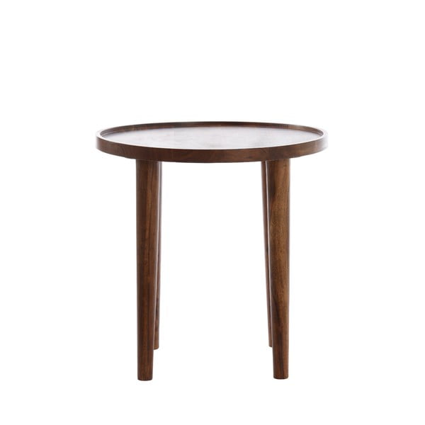 Tavolino rotondo in legno massiccio di acacia ø 45 cm Qiano - Light & Living