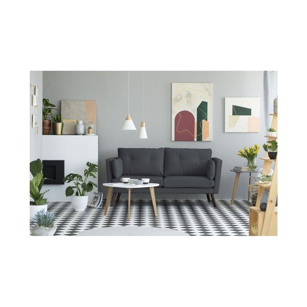 Divano a 3 posti grigio scuro Elena - Mazzini Sofas-image-2