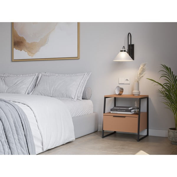 Comodino color mattone Velia - Marckeric-image-1