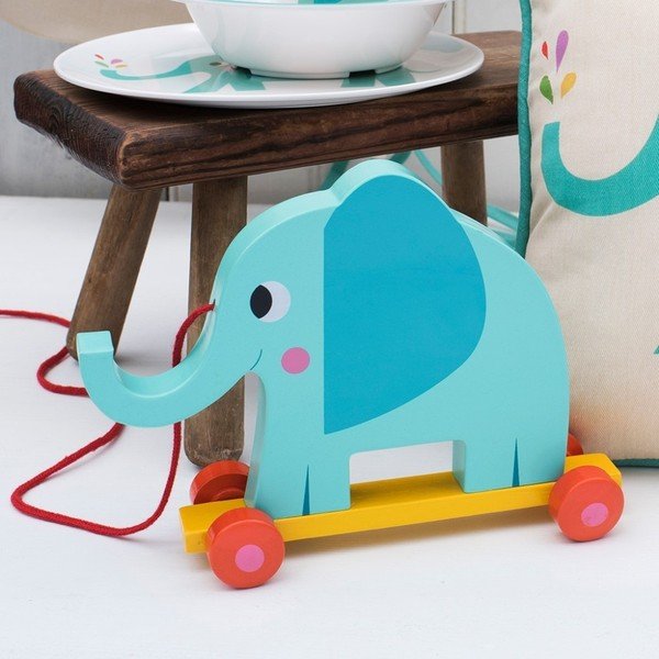 Giocattolo di legno Elvis l'elefante, lunghezza 18 cm Elvis the Elephant - Rex London-image-1
