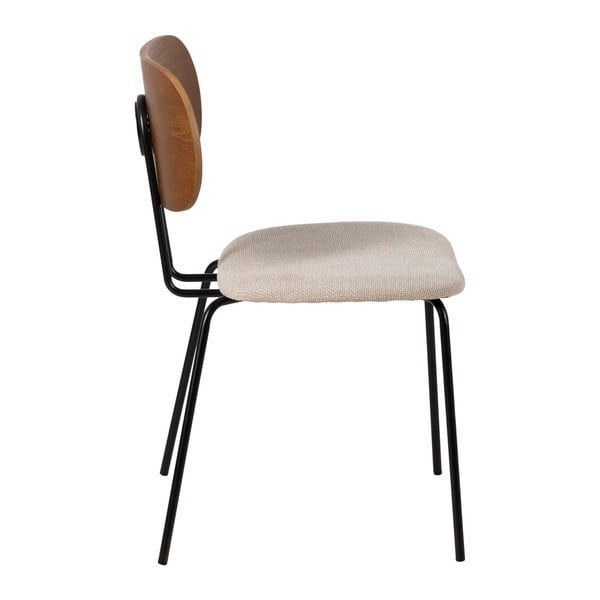 Set di 4 sedie da pranzo color crema con schienale in legno Cleo - Ixia-image-2