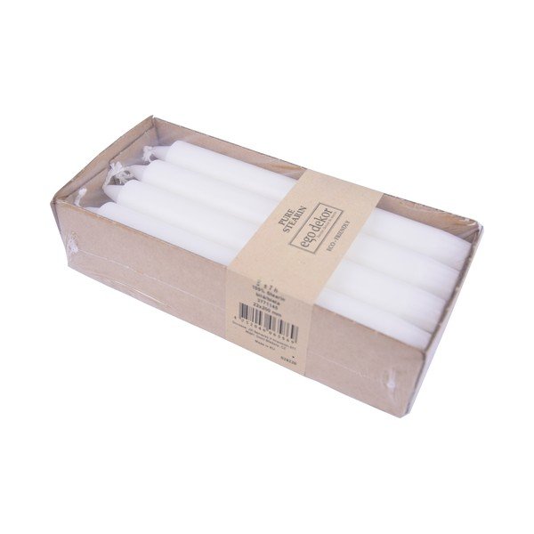 Set di 8 candele lunghe bianche Ego Dekor ED, durata di combustione 7 h - Eco candles by Ego dekor-image-2