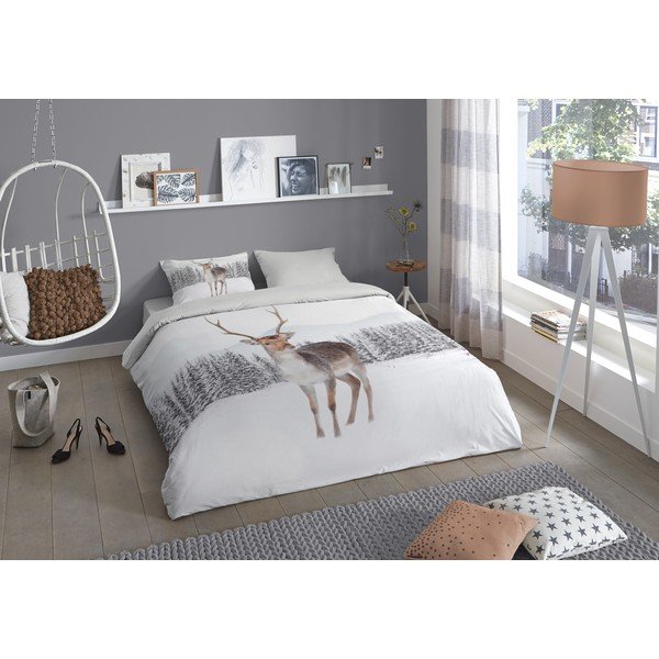 Biancheria da letto in flanella bianca per letto singolo 140x200 cm - Good Morning-image-1