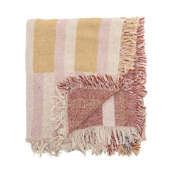 Coperta marrone in cotone riciclato 130x160 cm Lane – Bloomingville-image-3