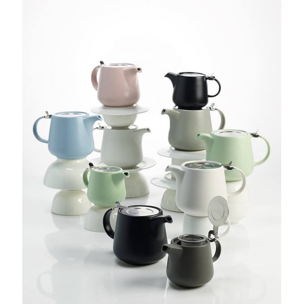 Teiera in porcellana grigio chiaro con colino Tint, 600 ml - Maxwell & Williams-image-1