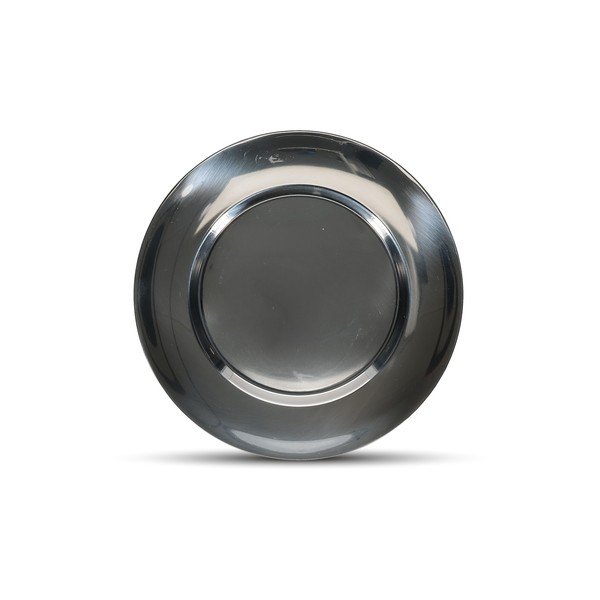 Piatto da dolce argentato in acciaio inox ø 20 cm Oryn – S|P Collection-image-1