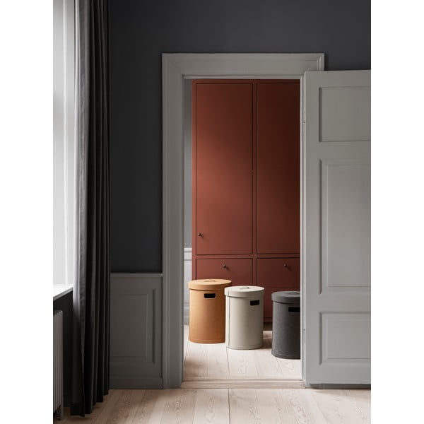 Cesta per il bucato beige in finta pelle 67,5 l Sahla M – Blomus-image-4