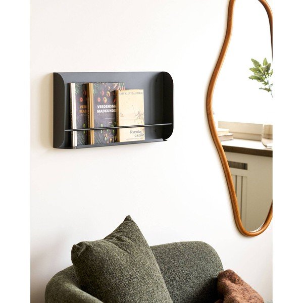 Mensola grigio scuro in metallo 60 cm Volterra – House Nordic-image-1