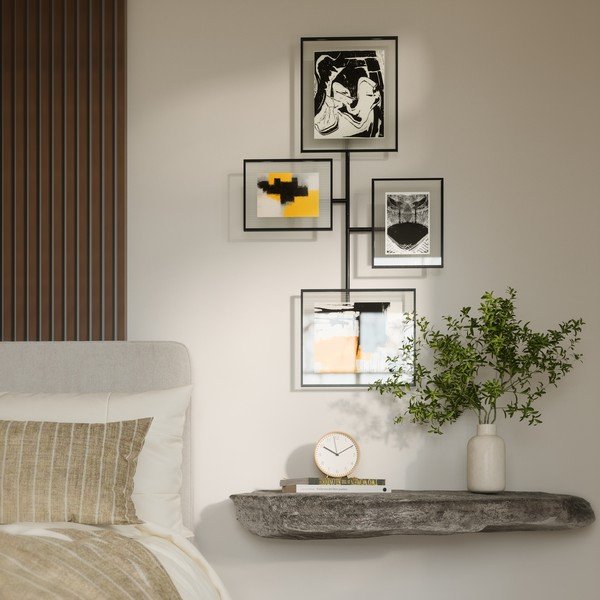 Cornice nera lucida in metallo/in vetro da appendere 57x99 cm Flute – Umbra-image-4