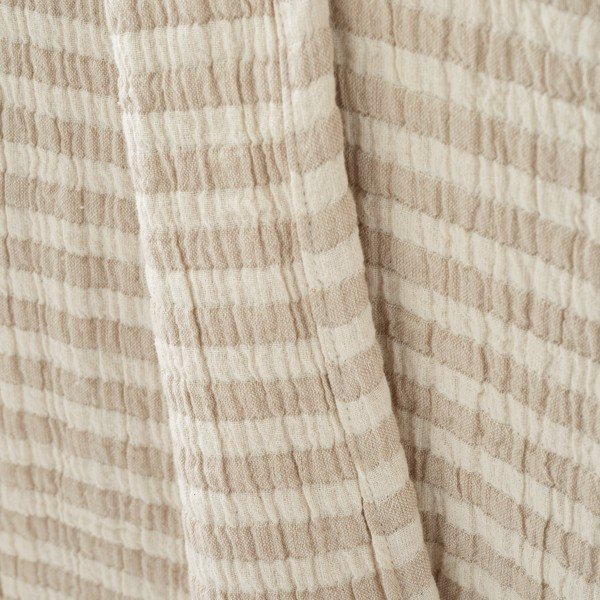 Coperta di colore naturale in cotone 150x200 cm Cotton Muslin Stripe – Bianca-image-3